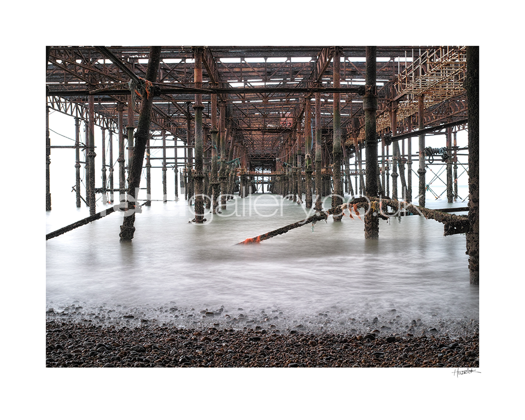 Photograph taken under Hastings Pier by Jon Huldrick Wilhelm.